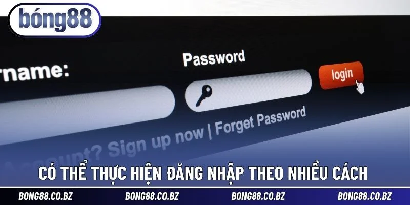 Có thể thực hiện đăng nhập theo nhiều cách 
